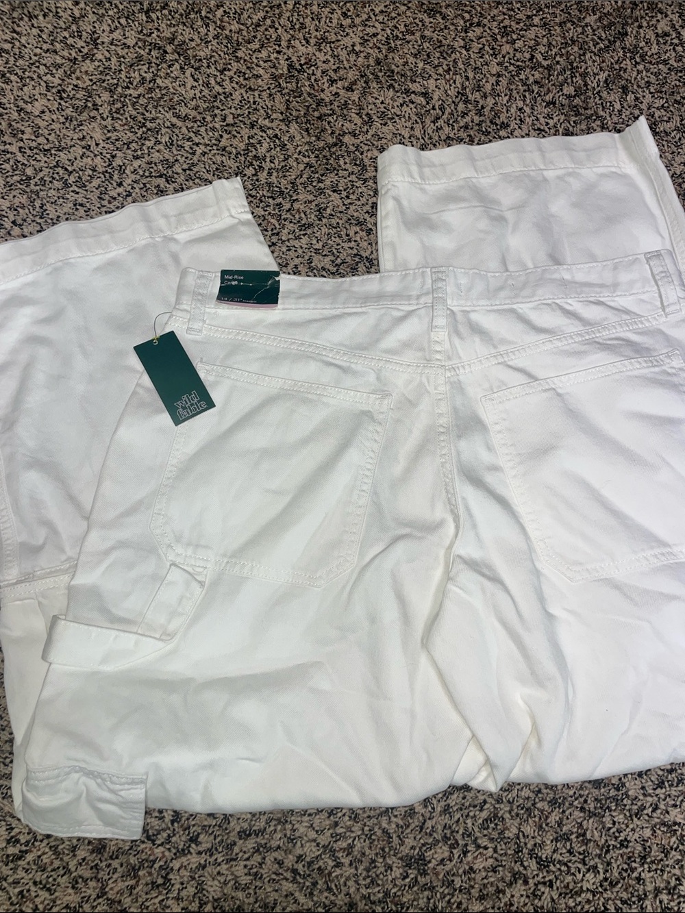 Wild Fable White Baggy Cargo Wide Leg Mid Rise Trousers Size 14 NWT - Picture 4 of 9